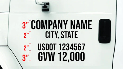 Commercial vehicle usdot markings