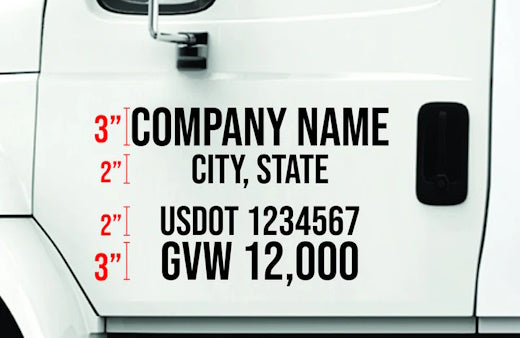 Commercial vehicle usdot markings