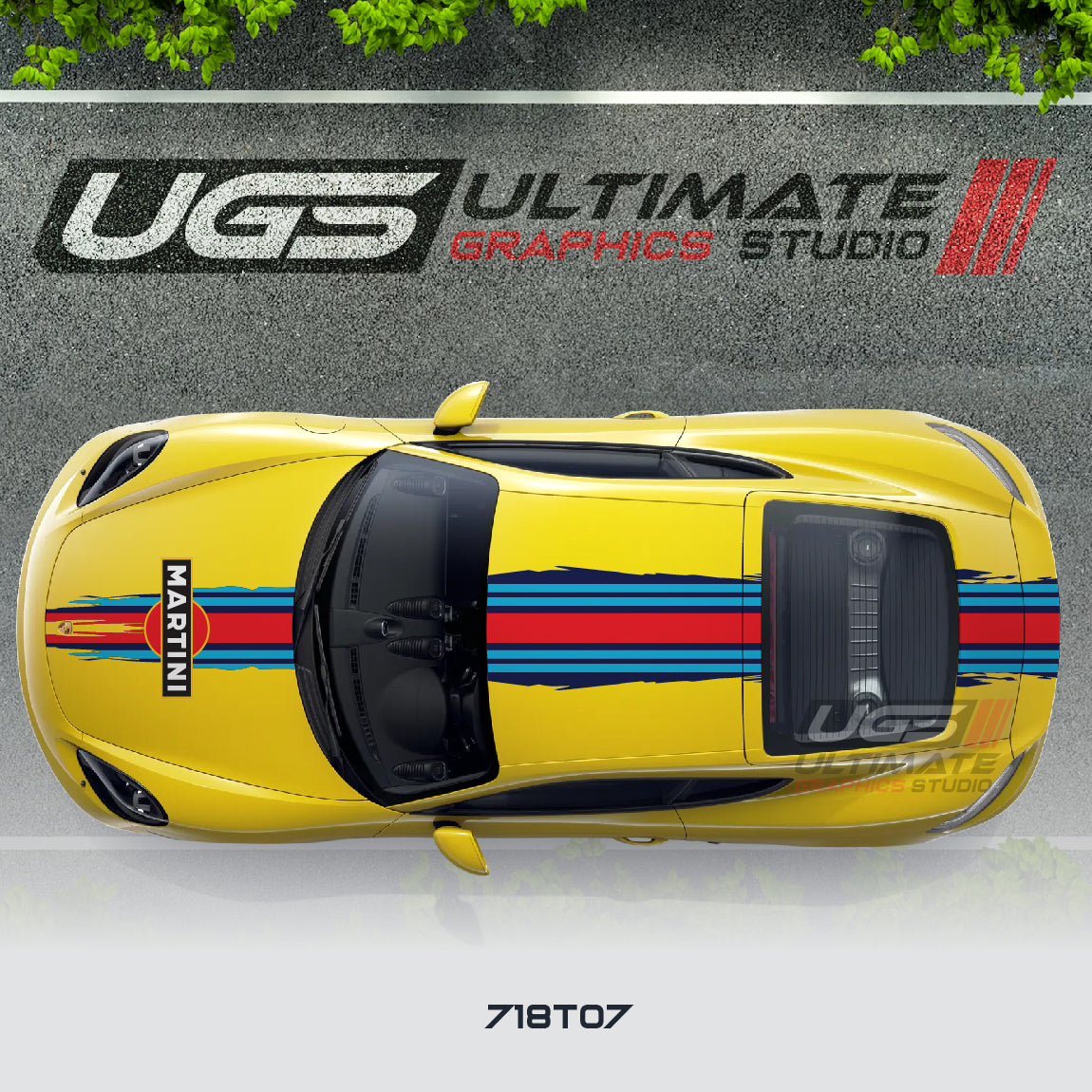 Porsche Martini Top Scratched Graphic – Ultimate Graphics Studio