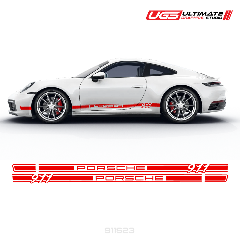 Porsche Rear Spoiler Sticker Porsche 911 Stripe Graphics