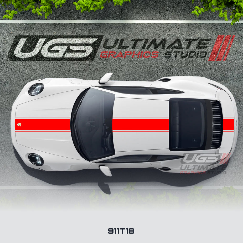 Top Racing Stripe 1 Color for Porsche Models – Ultimate Graphics Studio