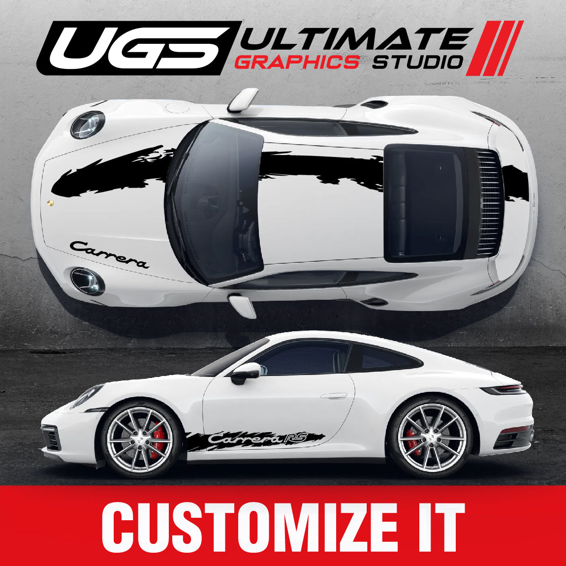 Porsche Carrera Vinyl Decals Graphics Custom Design