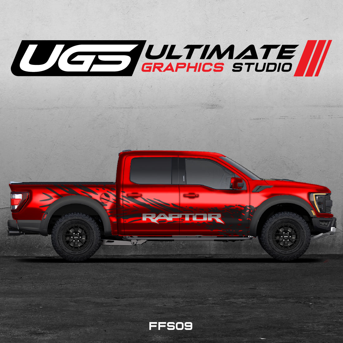 F 150 Raptor Graphics 2 Color Silver Metallic Black