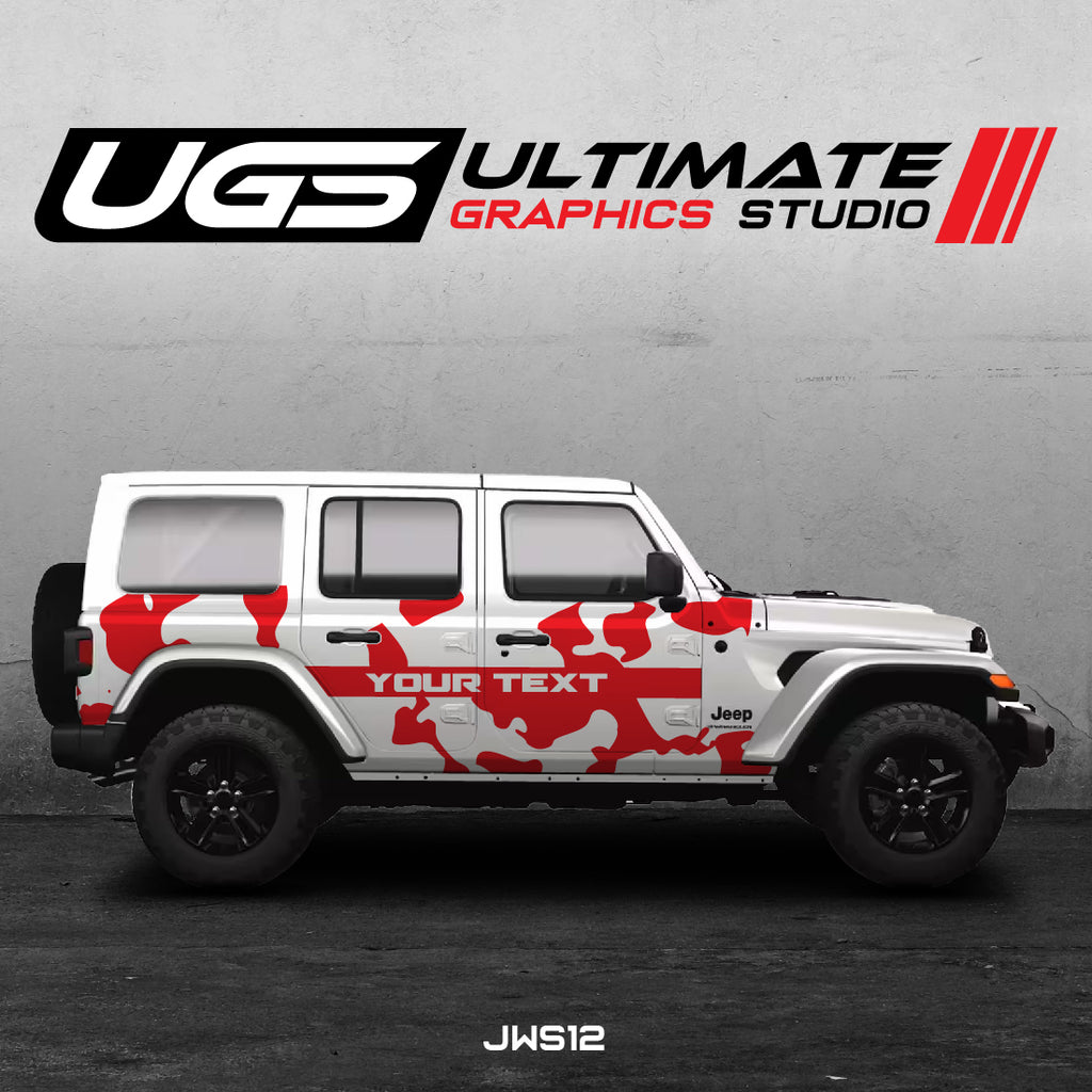 Custom Jeep Commando Graphics Jeep Camouflage Pattern - Custom Text