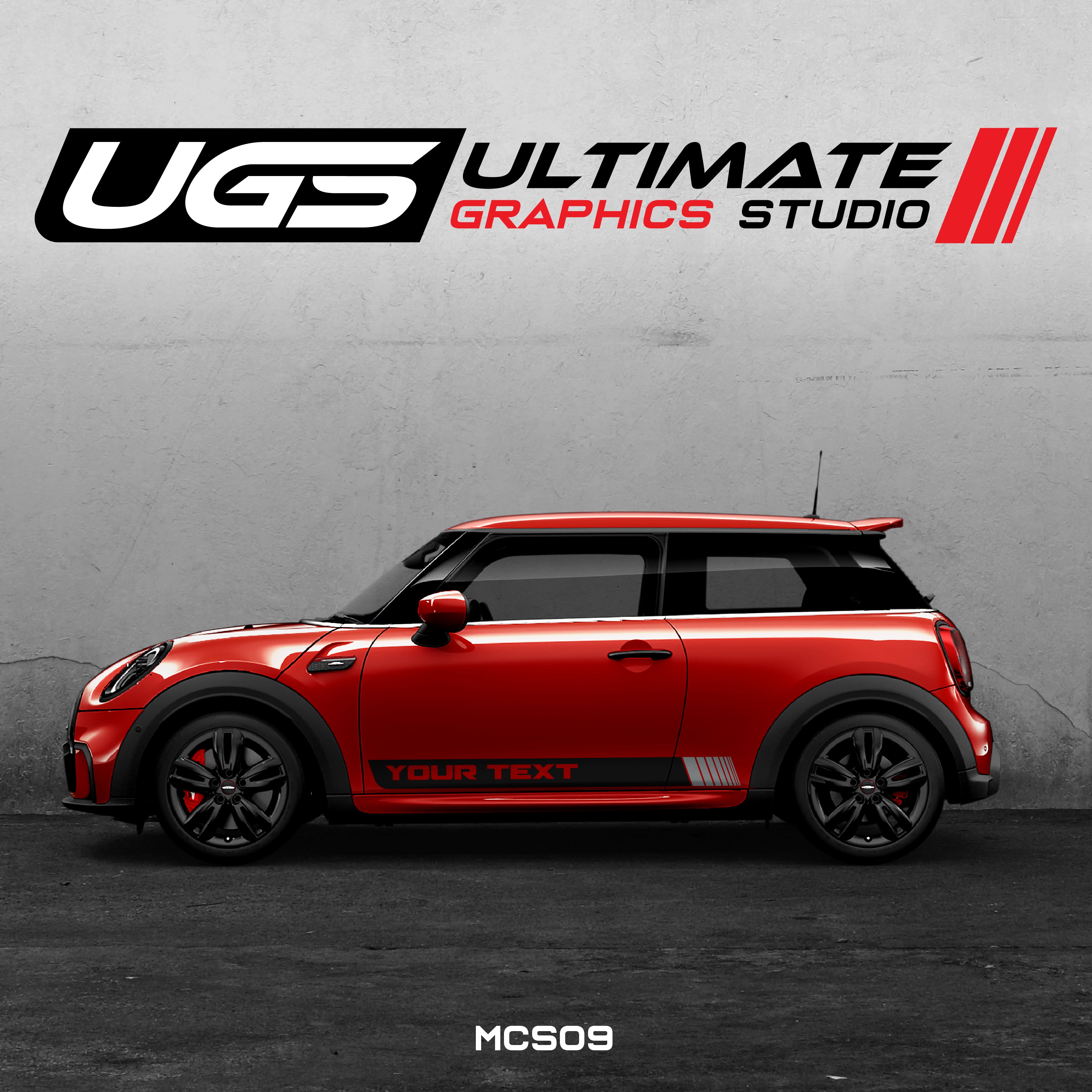 Mini Cooper Side Graphics Custom Text – Ultimate Graphics Studio